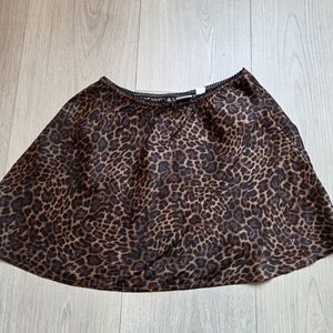 GAP Brown Leopard Print Mini Skirt